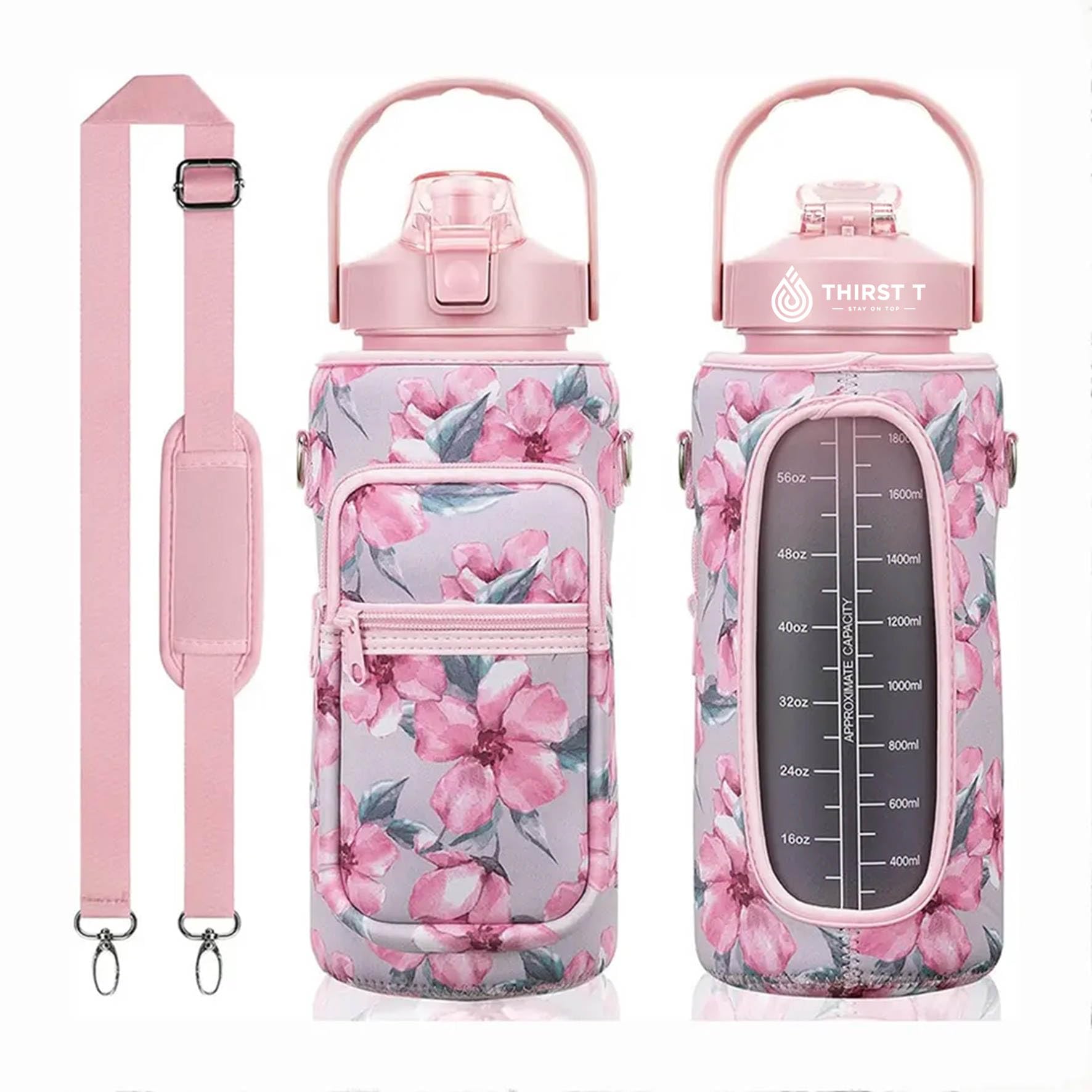 THIRST T 2L Motivational Water Bottle (Flower)