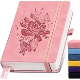 Lined Journal Notebook 365 Pages, A5 Leather Journals for Writing Women &amp; Men, Hardcover Notebook with 100GSM Thick Paper, Daily Journal Notebook for Travel, Work, School, Note Taking, College Ruled