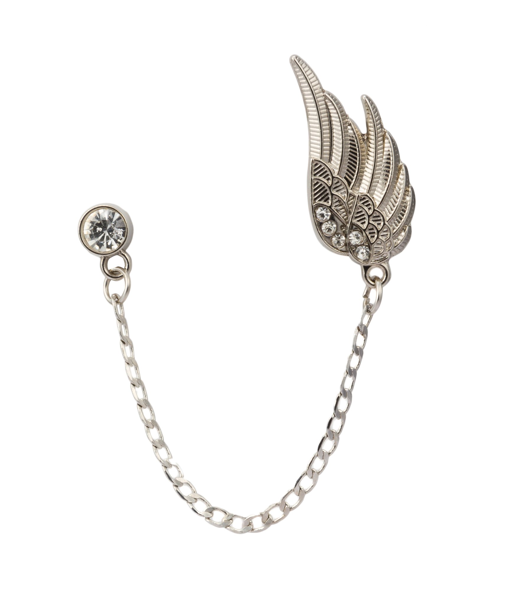 Brooch Lapel Pin for Men Stone Wing with Hanging Tassel Lapel Pin Badge Coat Suit Wedding Party Shirt Collar Accessory Brooch for Men
