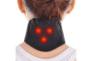 Heated Neck Support Brace,Magnetic Heat Health Neck Support Brace Pain Belt,Warm Neck Guard Protector Adjustable Cervical Col