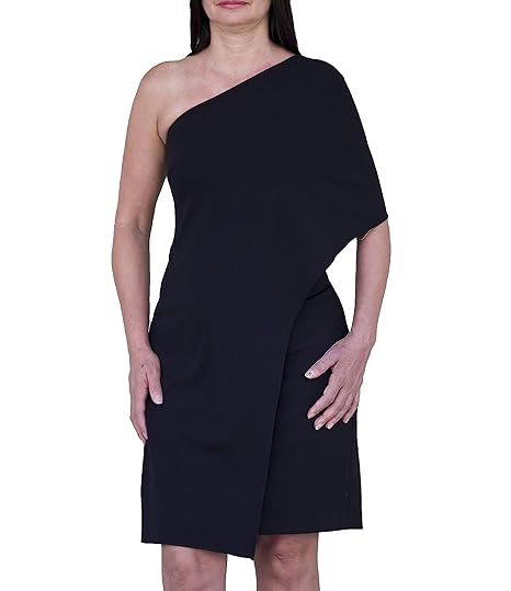 ralph lauren black one shoulder dress