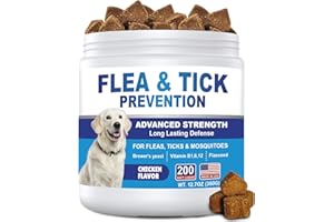 COLEAZE Flea and Tick Prevention for Dogs Chewables 200 Soft Treats - Flea and Tick Chews Supplement, Vet Recommended Supplement Chews, Skin & Coat Support for Dogs, Puppies, All Breeds & Sizes