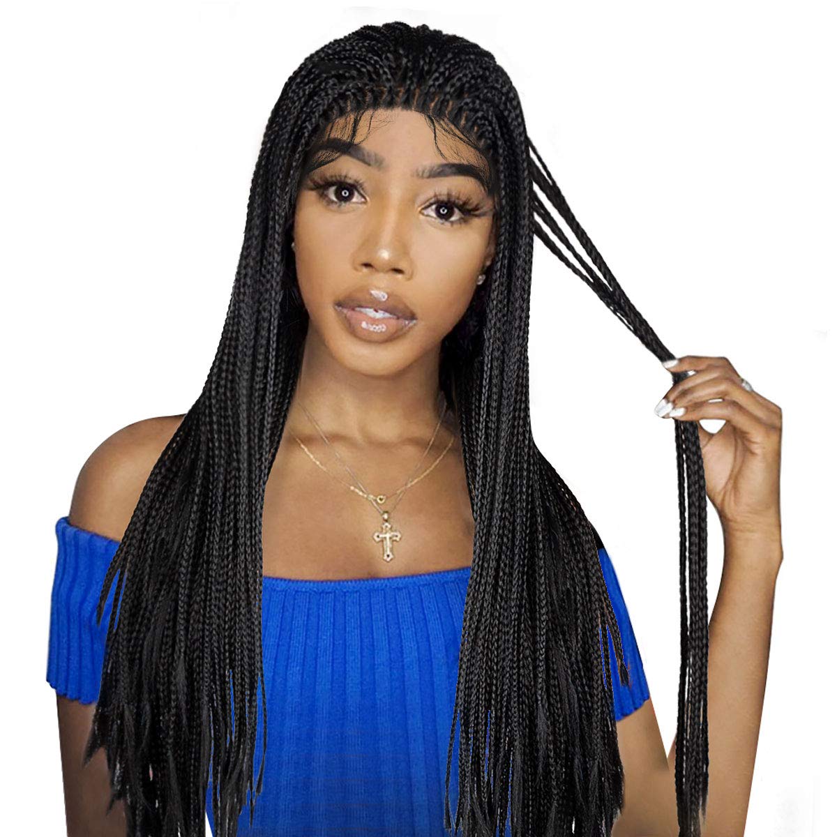 THCABP Braided Wigs Micro Braided Lace Front Wig Fully