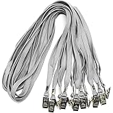 Ollain Badge Lanyards Neck Bulk Cruise Lanyards Lanyard with Clip for ID Card Name Tags Badge Holders (Gray, 50 Pack)