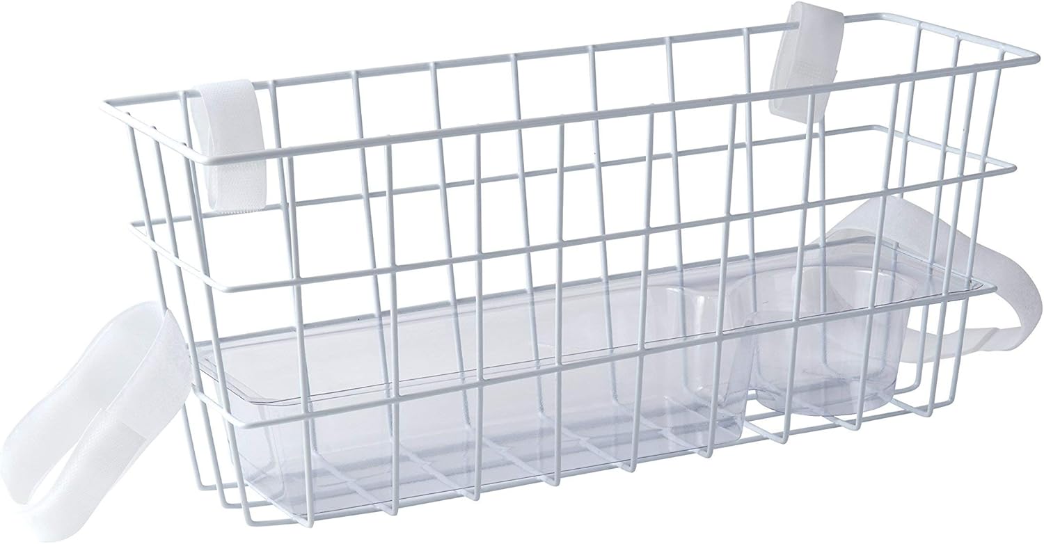 HealthSmart Universal Walker Storage Basket with Insert Tray and Cup Holder, No Tools Needed, White: Health & Personal Care
