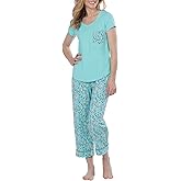 PajamaGram Womens PJs Sets - Ladies Pajamas Capris 100% Cotton