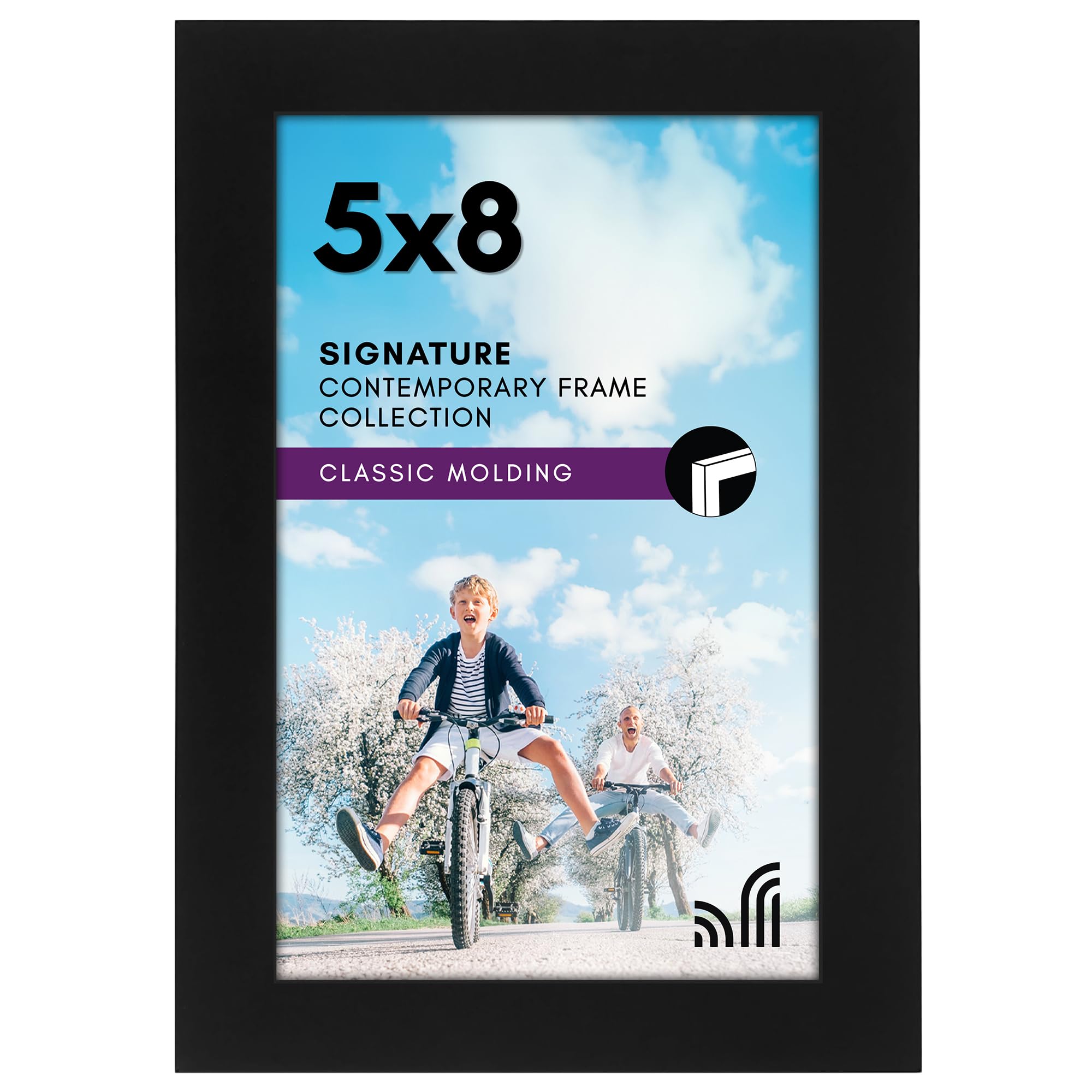 Photo 1 of Americanflat 5x8 Picture Frame with Shatter-Resistant Glass - Signature Collection - Gallery-Style Frames Made of Engineered Wood - Photo Frame for Tabletop and Wall Display - Black