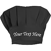 Custom Personalized and Embroidered Adult Chef Hat Cap with Adjustable Size
