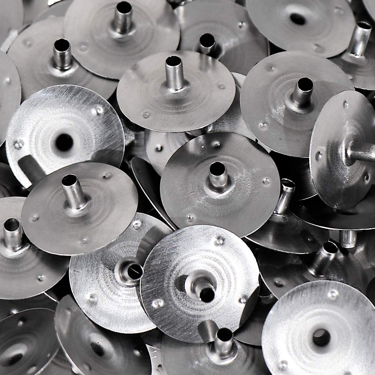 NKlaus 100 DOCHTFUß Ø 2,5mm tealight wick metal foot candle candle wick stand plate candle wax for glass fibre wick cotton wick up to 2,5mm H: 6,4mm 4165