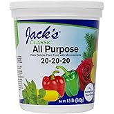 Jack's Classic 20-20-20 All Purpose Water-Soluble Fertilizer, 1.5lb | Powdered, Targeted Micronutrient Package, Promotes Growth, Green-Up, and Leaf Expansion on All Indoor and Outdoor Plants