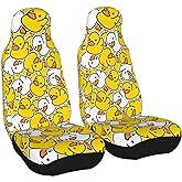 Dujiea Yellow Cartoon Duck Car Front Seat Covers 2 Pcs Universal Auto Seat Covers Front Seats Only, Vehicle Bucket Seat Protectors Fit for Most Car SUV Sedan and Truck