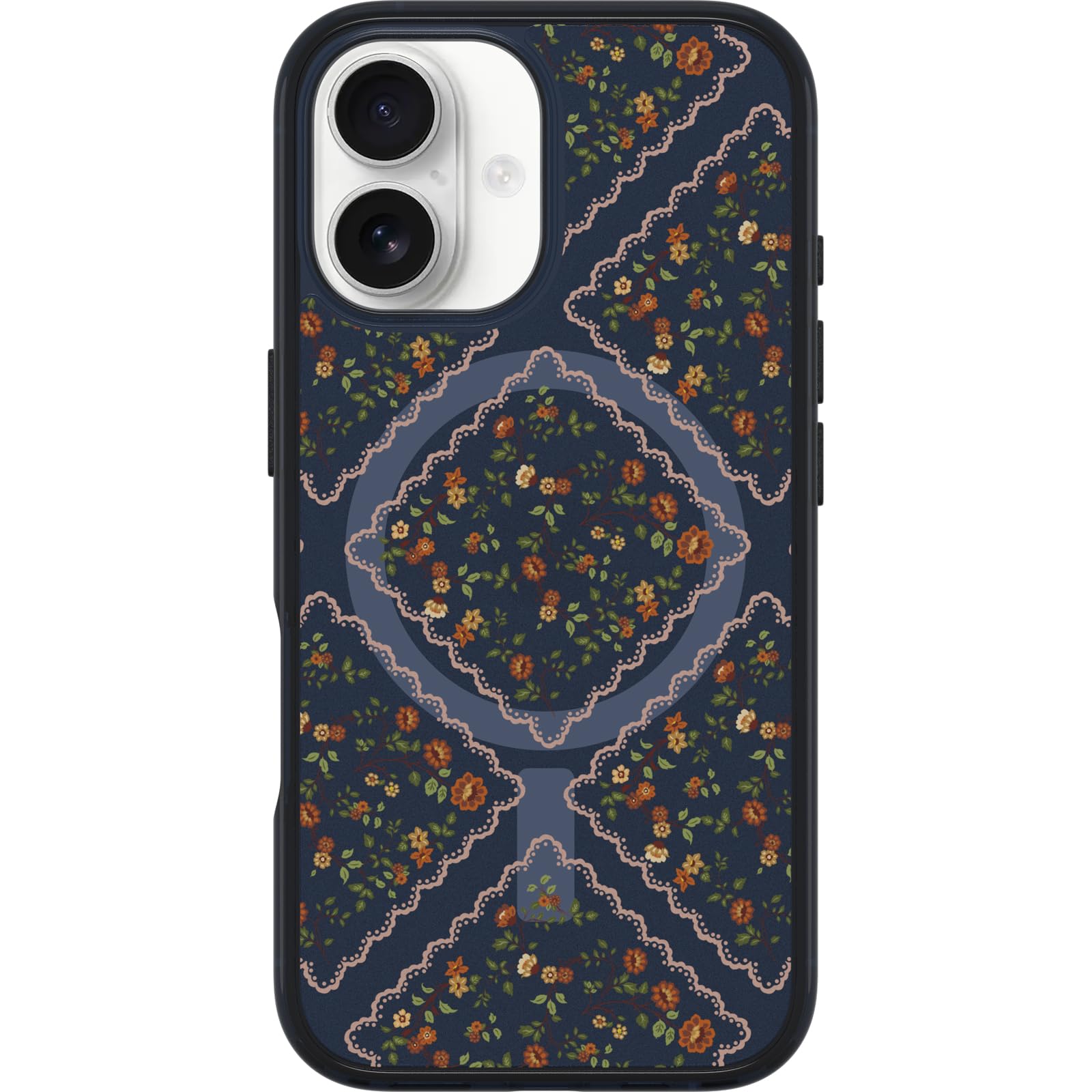 OtterBox iPhone 16 Symmetry Series Clear Case - Floral Romance Blue Image