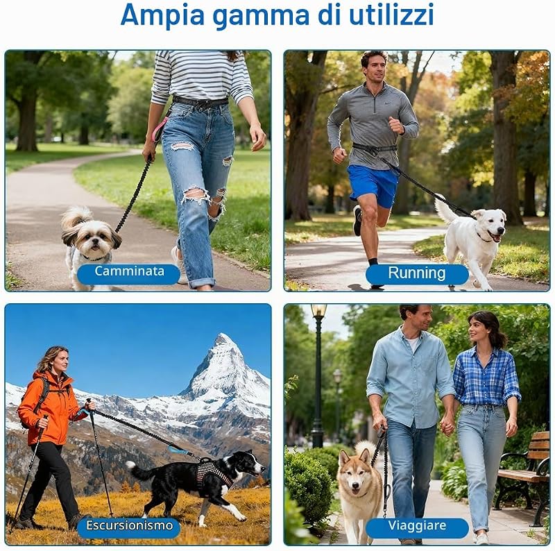 Guinzaglio Cani Mani Libere, Guinzaglio Da Jogging Prolunga Elastica — foto 7 di 7