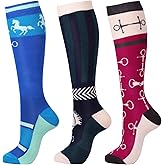 Harrison Howard 3 Pairs Premium Quality Equestrian Riding Socks for Horse Riding &Tall Boot Knee High Socks for Women
