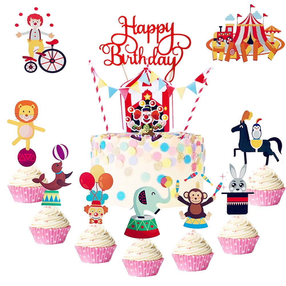 Jevenis Set Of 35 Circus Cupcake Toppers Buy Online In Aruba At Desertcart