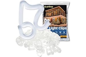 QuairBrez Holiday Light Clips 120 Pcs, Christmas Light Clips Hang Gutter Clips Hooks for Christmas Decoration String Lights Weatherproof Outdoor Seasonal Lighting Hooks for Xmas Halloween
