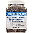 1 mm Floating Blackworm Pellets with Color Enhancers & Vitamins. Great for All Tropical Fish, Marine Fish, Cichlids, Carnivores, Discus, Coldwater Fish, Koi & Pond Fish…7oz Small Jar