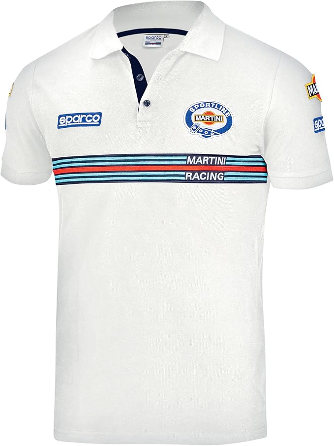 Sparco Martini Racing Polo Shirt, White, XS Amazon.co.uk Clothing