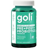 Goli Pre Pro Postbiotic Gummies - Worlds First 3-in-1 Formula with DE111 Probiotics, XOS Prebiotics, MCC1849 Postbiotics - Vegan, Non-GMO, Gluten-Free