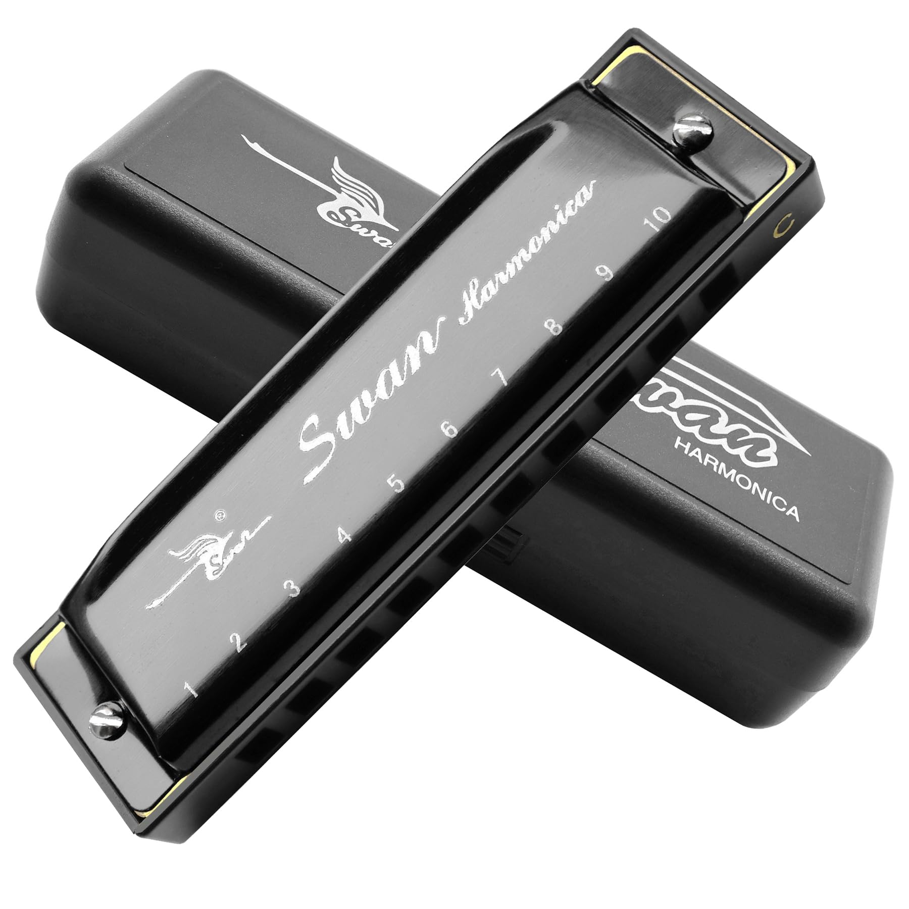 Tioamy Harmonica Armonica Mouth Organ Blues Harmonica Key of C 10 Hole 20 Tone Polyphony Diatonic Harp for Blues Folk Jazz Pop Music Instrument Gift