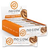 No Cow Chunky Peanut Butter Vegan Protein Bars, 12 Pack | 20g High Plant-Based Protein, High Fiber, Low Sugar, Gluten-Free, Dairy-Free, Soy-Free, Keto-Friendly Snack Bars