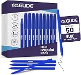 Eziglide Ballpoint Pen Set 50 Blue Medium 1.0mm Easy Grip Ultra Smooth Writing
