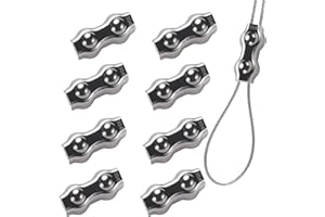 GOALMAD 8Pcs M3 Stainless Steel Duplex Wire Rope Clips, Duplex Double Bolt Cable Clamp, 2-Post Wire Rope Clip for 1/8 Inch (1.5mm-3mm) Diameter Wire Cable