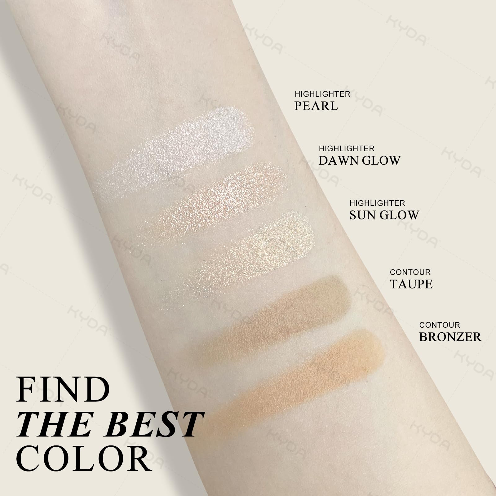 KYDA Face Sculpting Contour Palette, Smooth Matte Contour Pressed Powder, Ultra-fine Lightweight, Easy to Blend, Multiuse Baked Contour Makeup-TAUPE
