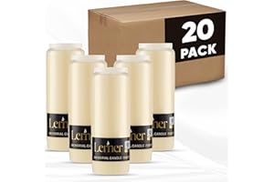 Lerner 9 Day Memorial Candle - 100% Vegetable Oil Unscented Pillar Candles for Religious, Vigil, Emergency and Home Decor Use