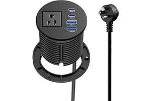 JBCLUB 2.5" Desk Power Grommet, Recessed Power Grommet with 20W USB C, 1 Outlet, Flush Mount Power Outlet for Desktop Confere