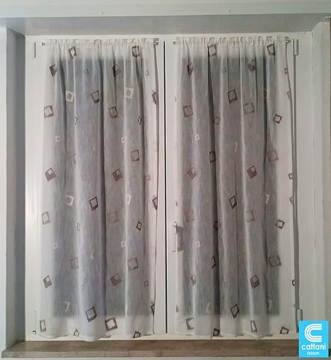 Mauro Tende Soggiorno Coppia Tendine Per Finestra E Portafinestra A Vetro Coppia Tende Pannello Confezionate Colore Biancotortora Var1 A