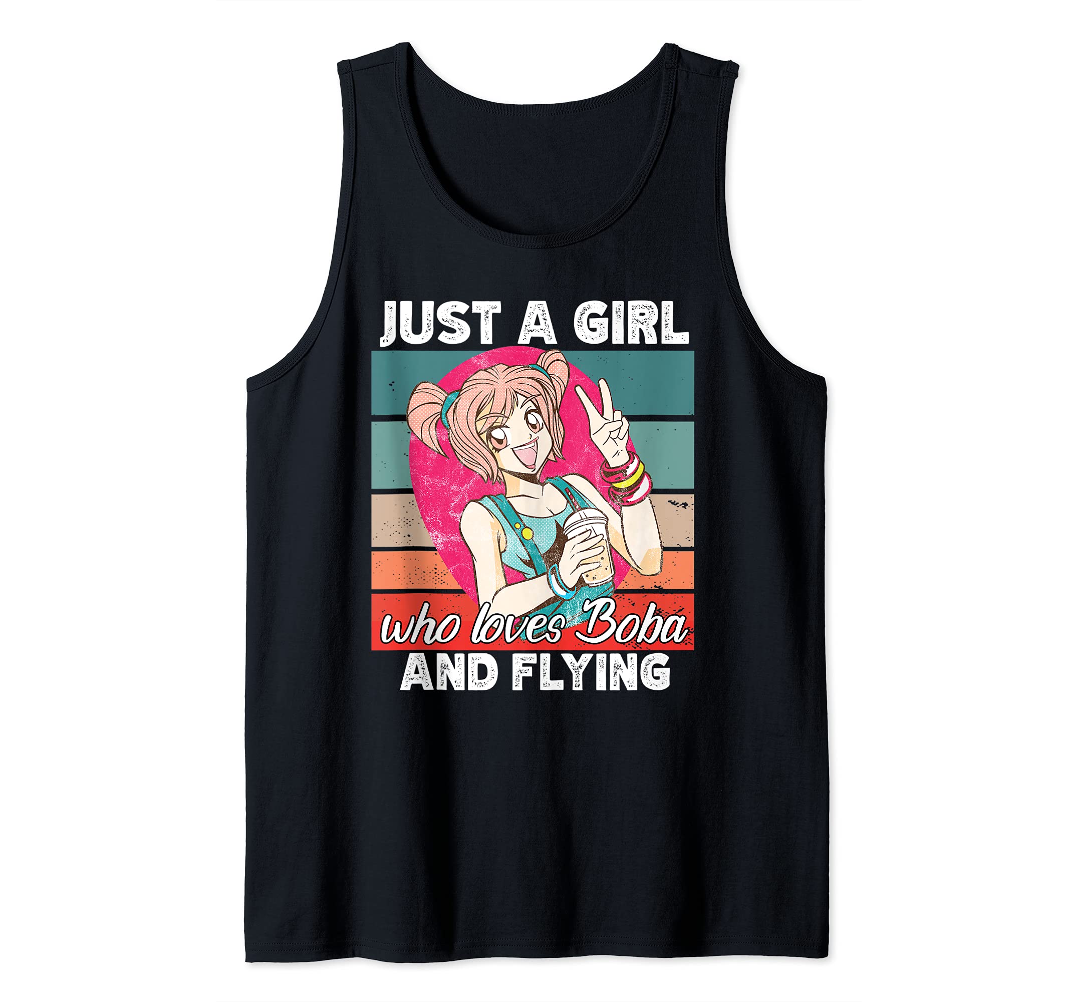 Just a girl who loves boba and Flying kawaii Tank Top