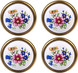 Non Branded 4 Piezas perillas de Puerta de cerámica manija de impresión