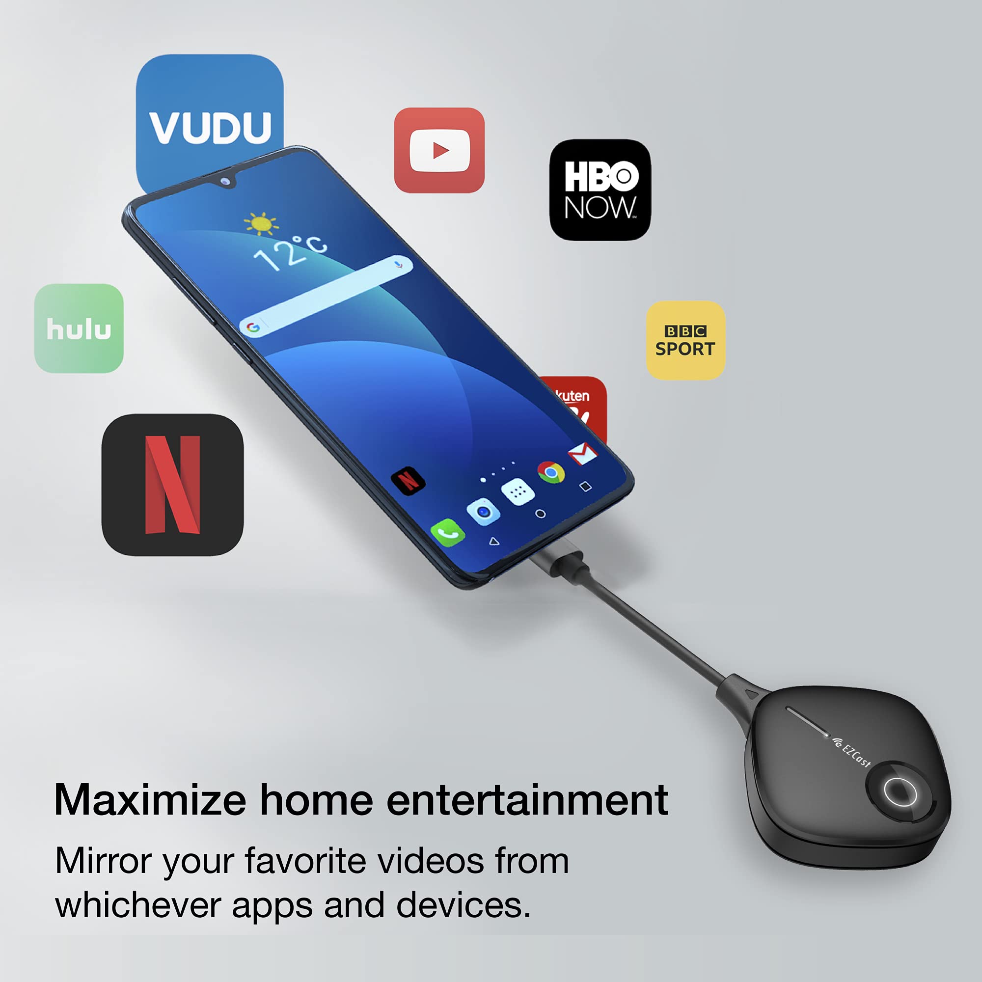 EZCast TwinX Package USB-C DisplayPort to HDMI Wireless Display Transmitter and Receiver Kit, Screen Mirror iPhone 15 and iPad, MacBook to HDTV and Projector