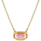 Xiacheng Birthstone Necklace for Women 14K Gold Plated Dainty Pendant Teen Trendy Stuff Jewelry Gift Chain 17+3 Inch