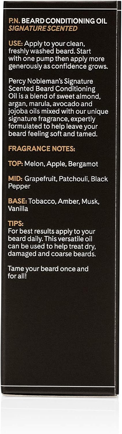 Percy Nobleman Beard Oil, 99 % Natural Conditioning & Grooming Oil, Argan, Jojoba, Avocado, Almond & Marula Oils - Image 5