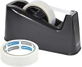 Rapesco 1540 500 Heavy Duty Tape Dispenser with 2 Rolls Black