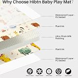 Hibtn Baby Play Mat 150x180cm Foldable Reversible Waterproof Foam view 5