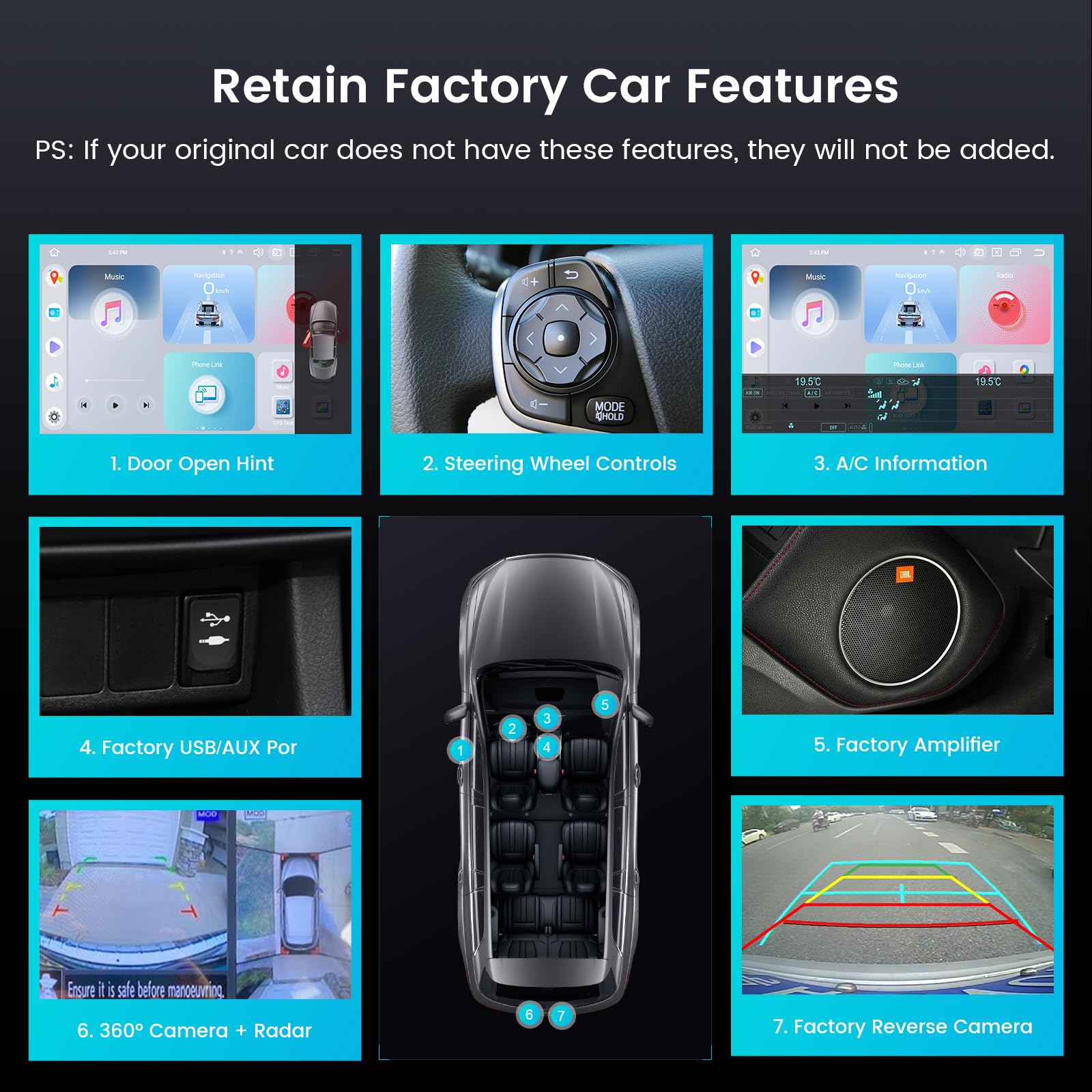 Roadanvi 8G+128G Android Car Stereo for Toyota Camry 2012 2013 2014 Wireless Carplay Android Auto Car Radio GPS Navigation Bluetooth QLED Touch Screen WiFi 4G LTE 1280x720 X12 Head Unit