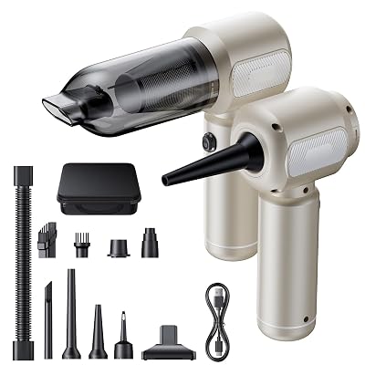REWONDER Car Vacuum Cleaner High Power, 22000Pa Vacuum Cleaner & 110000RPM Air Duster, Handheld Vacuum with 7800mAh Battery for Valentines Day Gifts, Storage Bag & Multi-Nozzles for Car, Home (Grey)