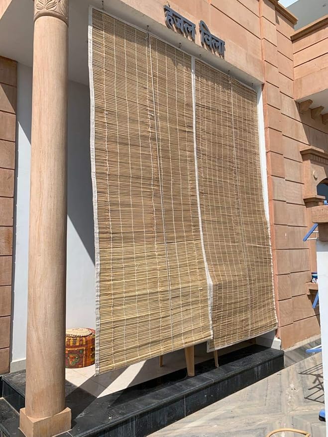 Buy TCLPVC Bamboo Curtain, Large, Beige, 1 Piece Online at Low Prices