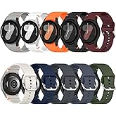 HAYONLIY No Gap Silicone Sport Bands Compatible for Samsung Galaxy Watch 7/FE/6/5/4 40mm 44mm/Watch 6 Classic 43mm 47mm/Watch 5 Pro 45mm/Watch 4 Classic, Sporty Corrugated Strap Men Women