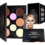 Youngfocus cream contour makeup-palette kit 8 colors cosmetics highlighting face contouring foundation concealer for hypoallergenic moisturizing light and breathable contour kit comprise contour