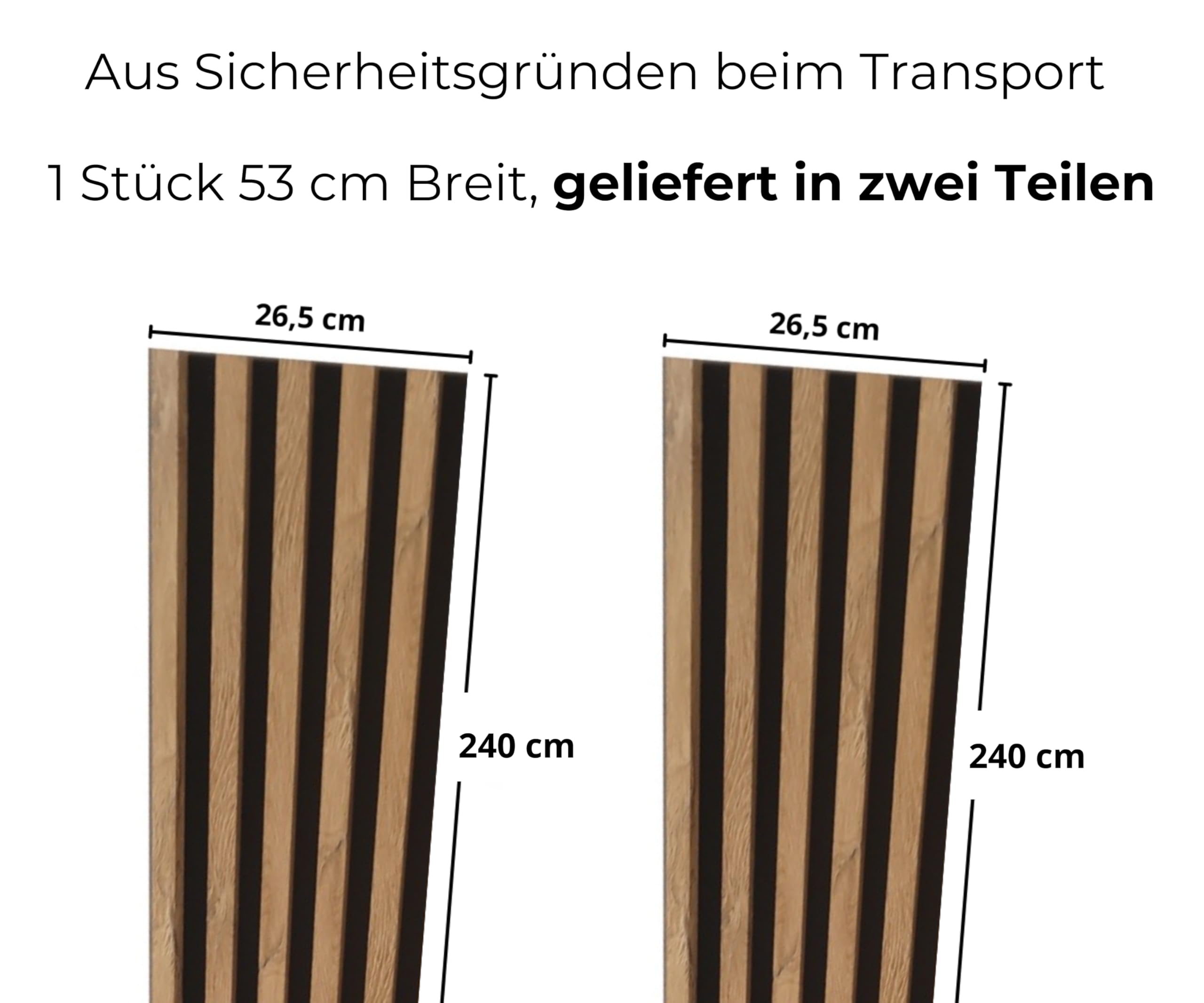 MEBANO. Akustikpaneele auf Schwarzplatte 2 Stücke x (26,5x240 cm) Wandpaneele Farbe: Eiche Artisan MDF Wandverkleidung Innen Moderne Lamellenwand Deko Wand 5