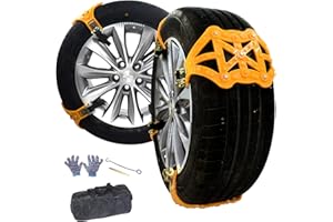 STANVEE tire Snow Chains, for Emergency Anti Slip Snow Tire Chains for Car/Suvs/Trucks/Pickups, 8 Pcs Adjustable Tire Chain, Snow Chains（latest upgrade）