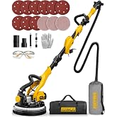 Drywall Sander, 780W Electric Drywall Disc Sander with Vacuum Dust Collection, 7 Variable Speed 600-1900RPM,Double-Deck LED Light, Foldable &amp; Extendable Handle, Dust Bag and Hose