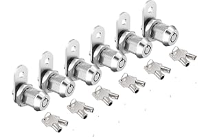 BOZXYE 6 Pack Cabinet Locks with Keys RV Storage Locks, 5/8" Cam Lock Keyed Alike, RV Locks for Storage Door File Cabinet Toolbox, Zinc Alloy
