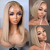 Munx Ash Blonde Bob Wigs Human Hair 180% Denstiy 13x6 HD Lace Frontal Human Hair Wig for Black Women Pre Plucked Straight Glu