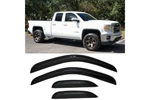 DARODCAR Side Window Visor Wind Deflectors Rain Guard for 2007-2013 Chevy Silverado & GMC Sierra 1500/2500 HD/3500 HD Extended Cab Only Sun Vent Window Shade 4-pc Set 94040