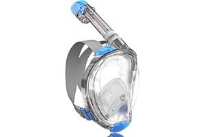 QingSong Full Face Snorkel Mask for Adults, Snorkeling Gear with Camera Mount, Foldable 180 Degree Panoramic View Snorkeling Set Anti-Fog Anti-Leak